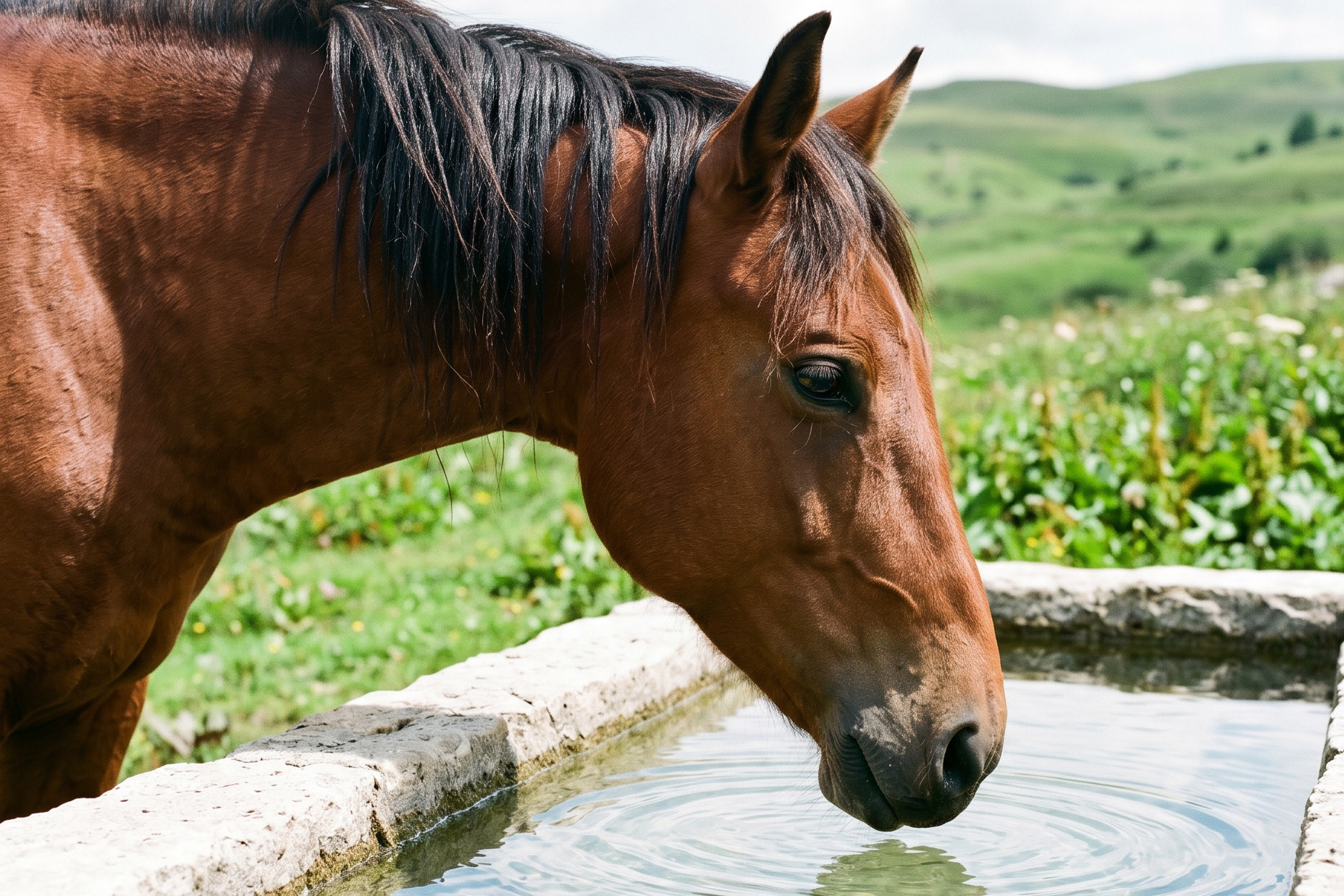 caballo bebiendo